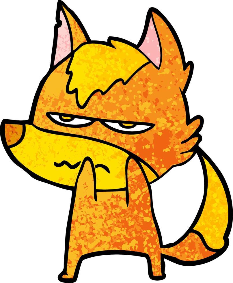 angry fox cartoon character vector