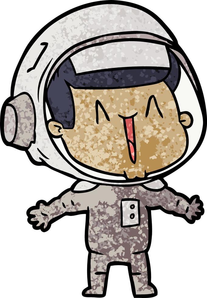 astronauta de dibujos animados feliz vector