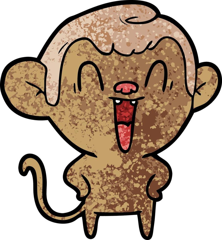 cartoon laughing monkey vector