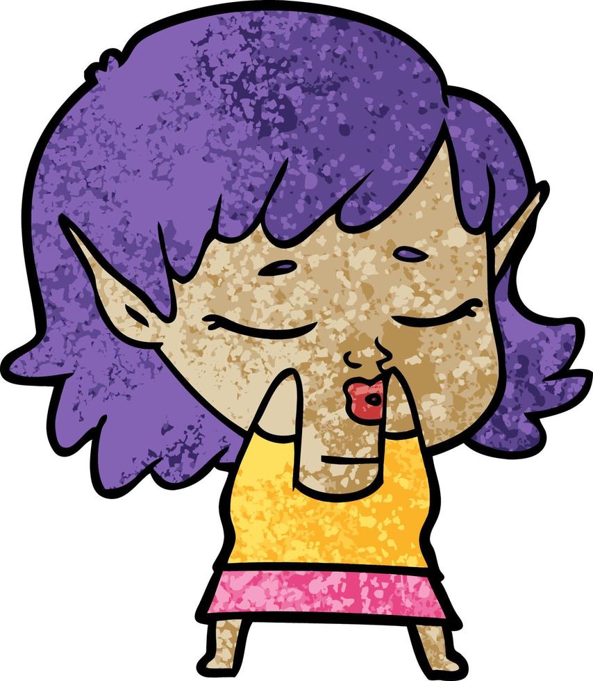 chica elfo de dibujos animados bonita vector