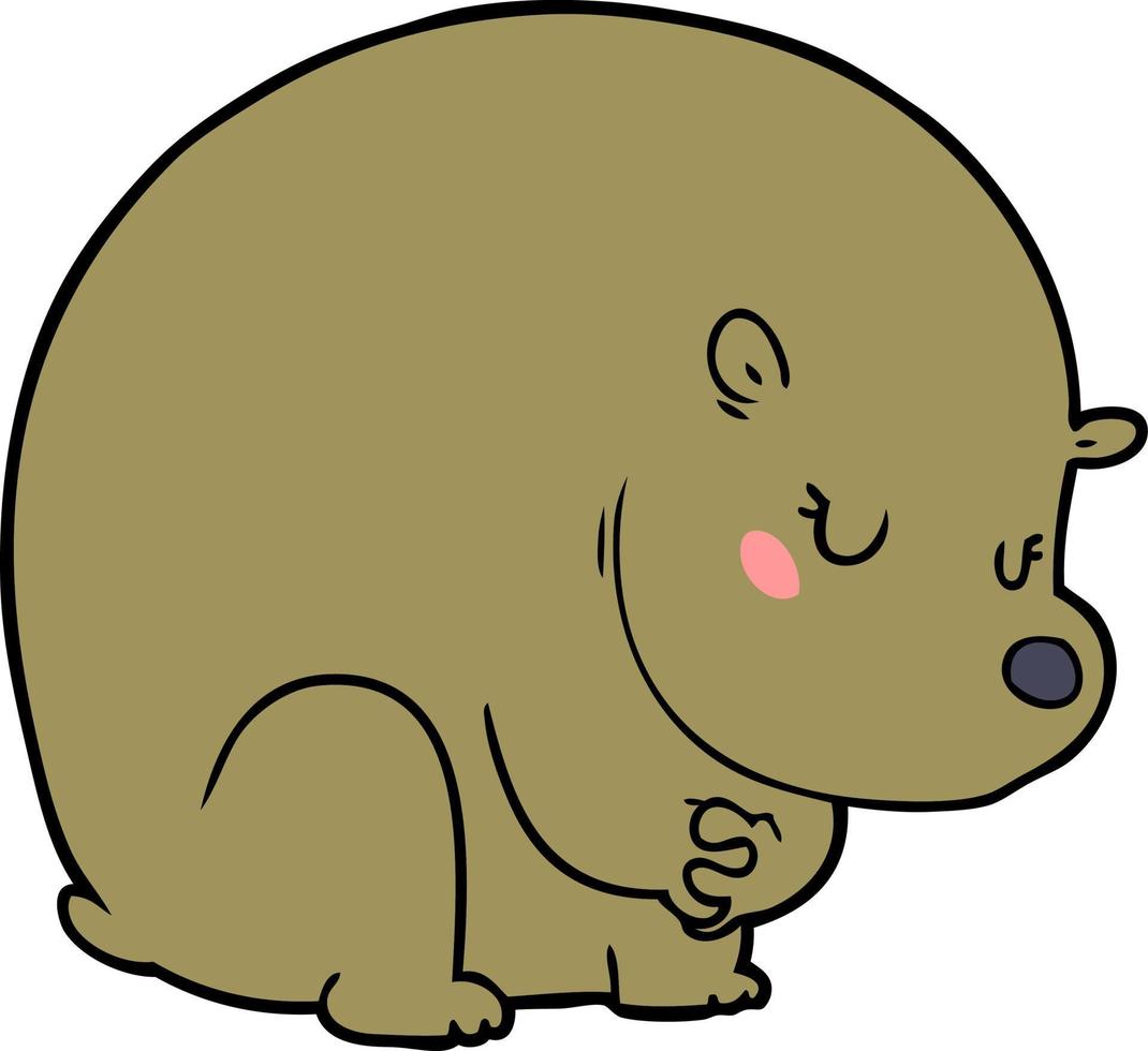 shy bear cartoon chraracter vector
