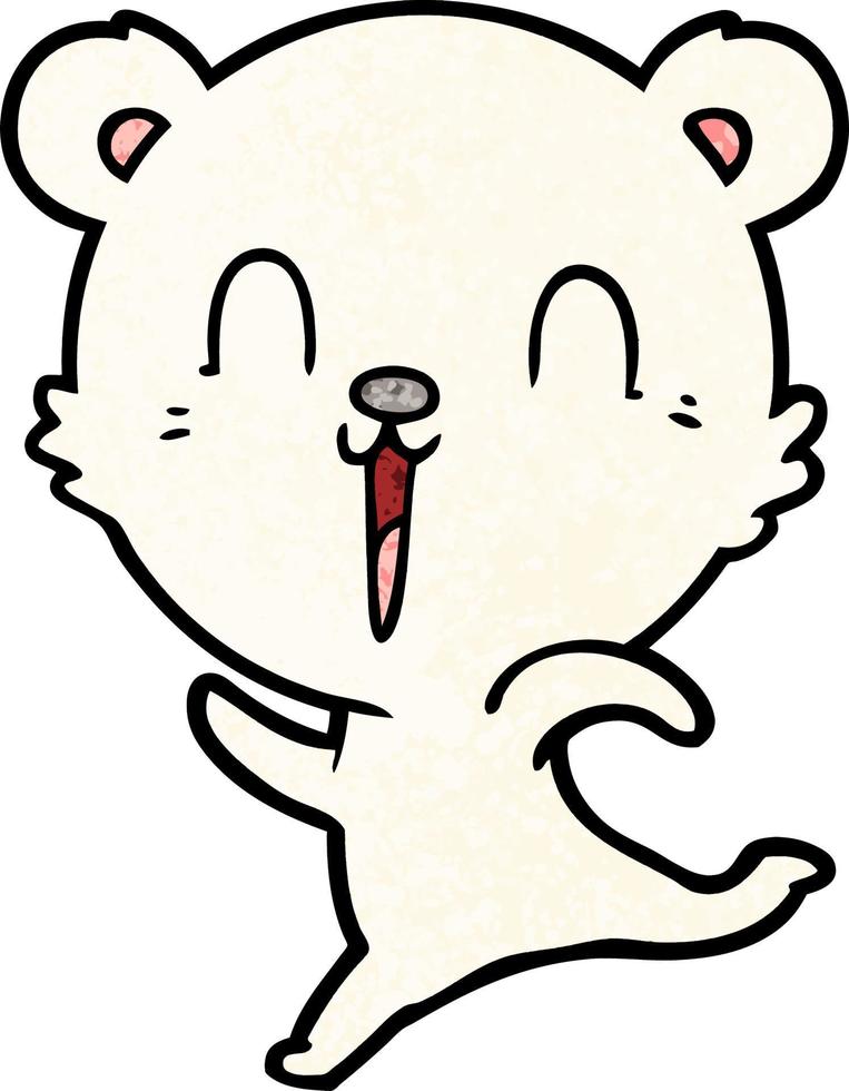 happy cartoon polar bear vector