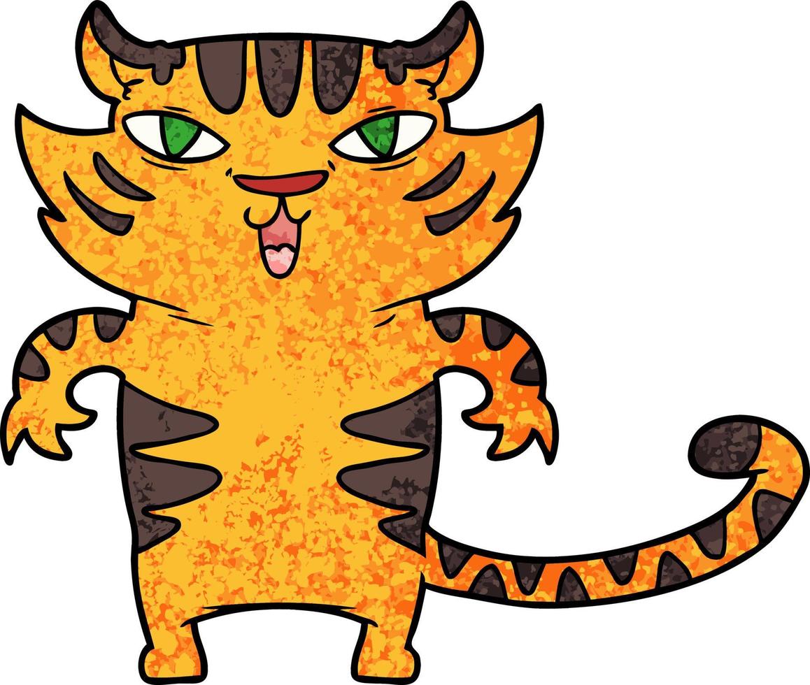 tigre de dibujos animados feliz vector