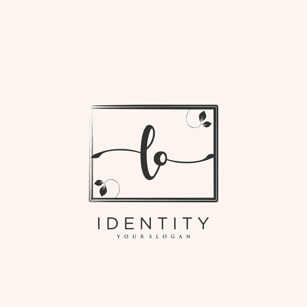 LO Handwriting logo vector of initial signature, wedding, fashion, jewerly, boutique, floral and botanical with creative template for any company or business.