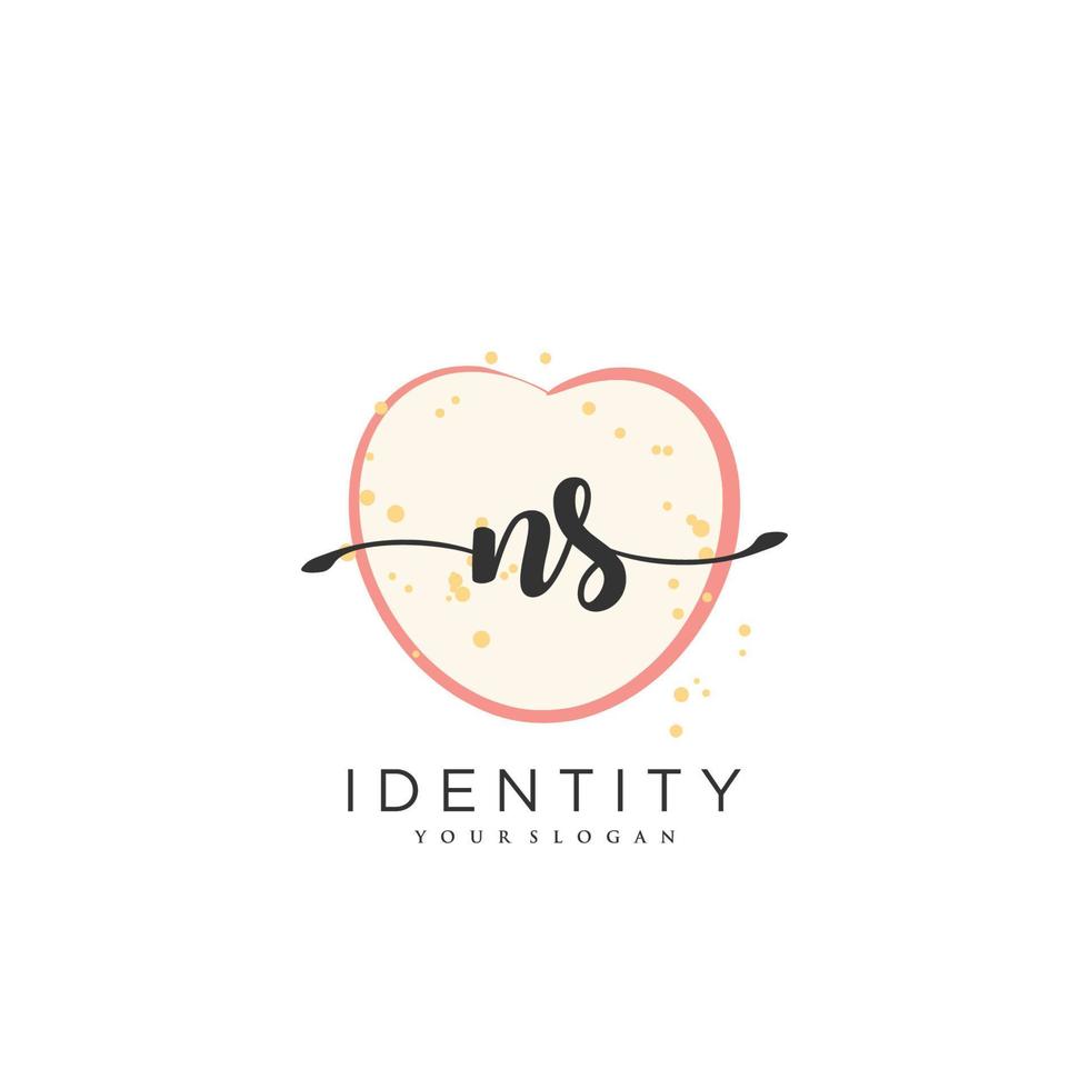 NS Handwriting logo vector of initial signature, wedding, fashion, jewerly, boutique, floral and botanical with creative template for any company or business.