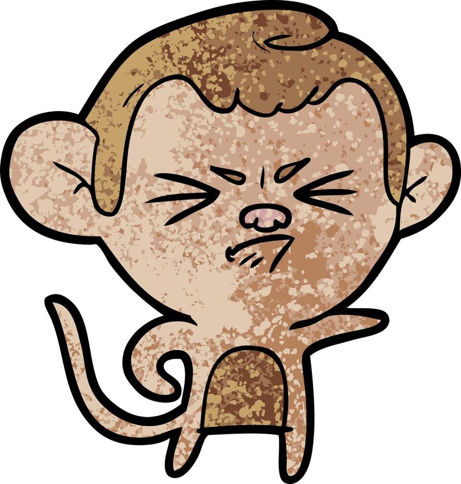 cartoon annoyed monkey vector