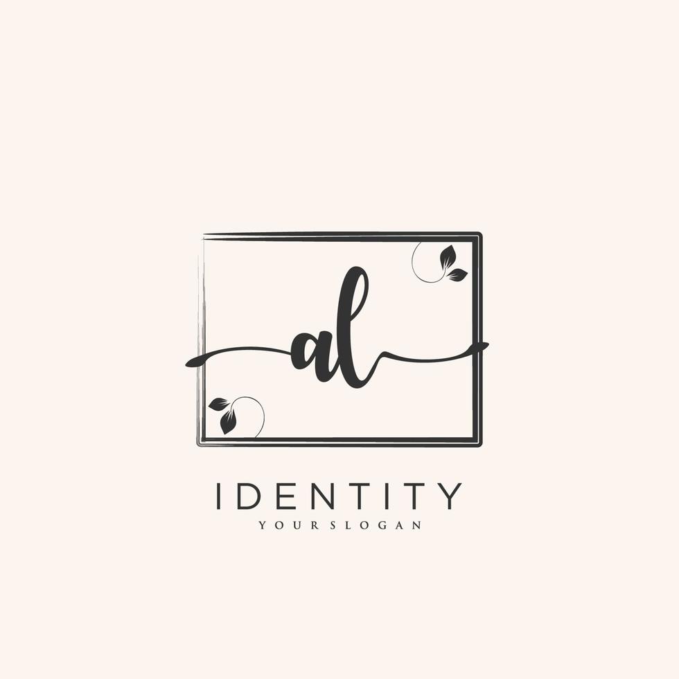 AL Handwriting logo vector of initial signature, wedding, fashion, jewerly, boutique, floral and botanical with creative template for any company or business.