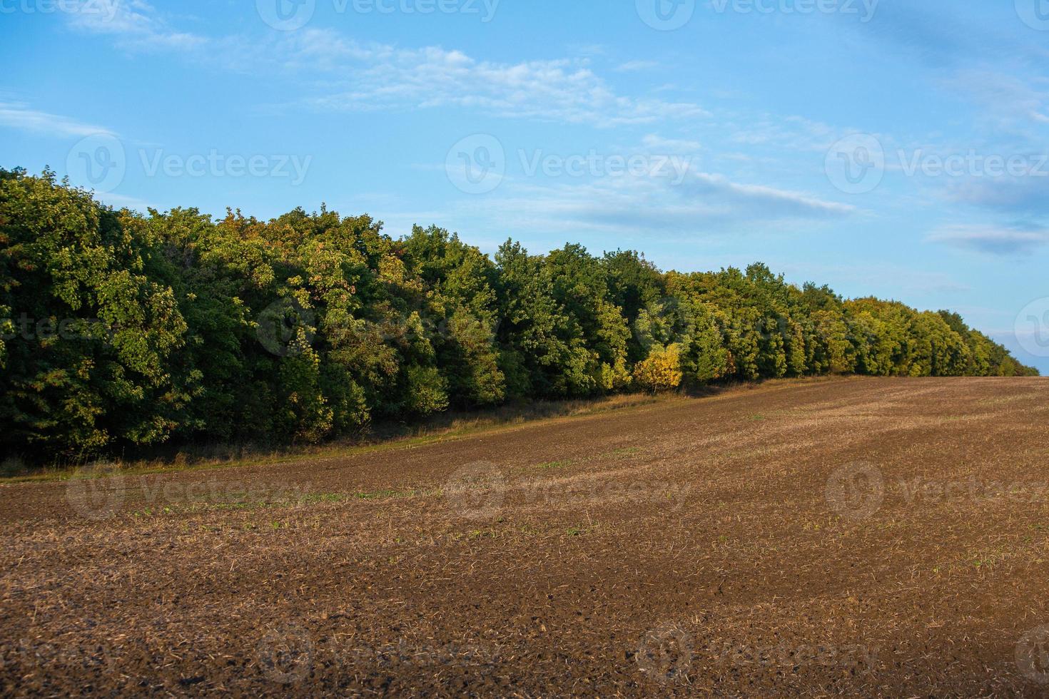 Image of a landscape with fertile soil from the Republic of Moldova. Black arable land good for sowing. Ecological agriculture. photo
