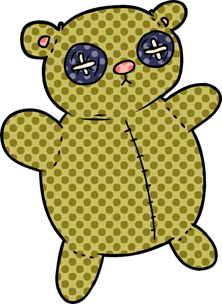 old teddy bear cartoon vector