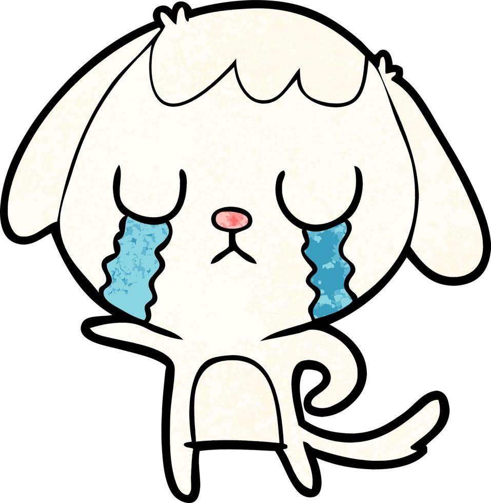 cute cartoon dog crying vector