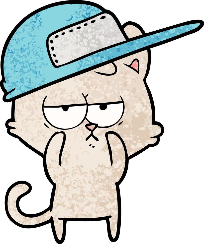 bored cartoon cat vector