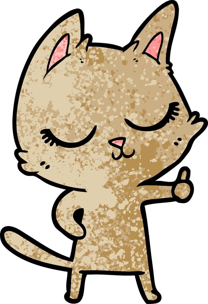 calm cartoon cat vector