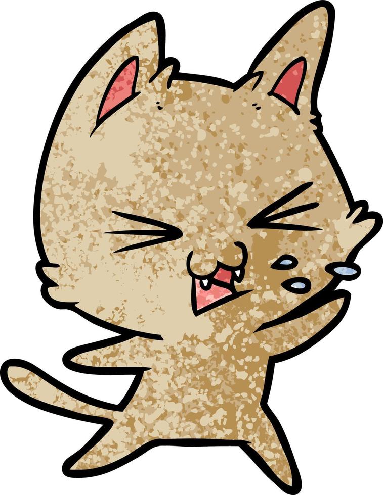 cartoon cat hissing vector