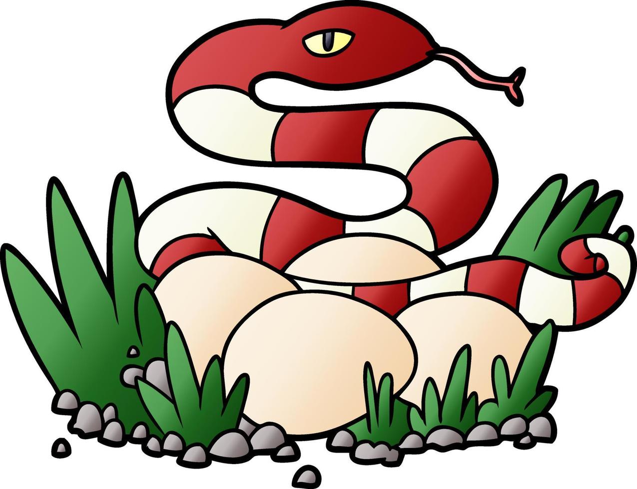 cartoon snake in nest vector