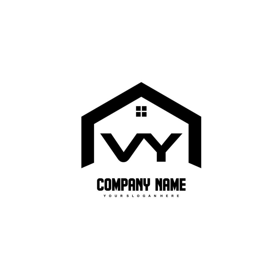 vy vector de diseño de logotipo de letras iniciales para construcción, hogar, bienes raíces, edificio, propiedad.