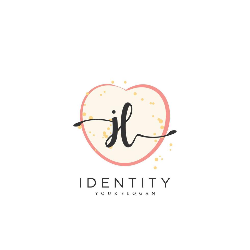 JL Handwriting logo vector of initial signature, wedding, fashion, jewerly, boutique, floral and botanical with creative template for any company or business.