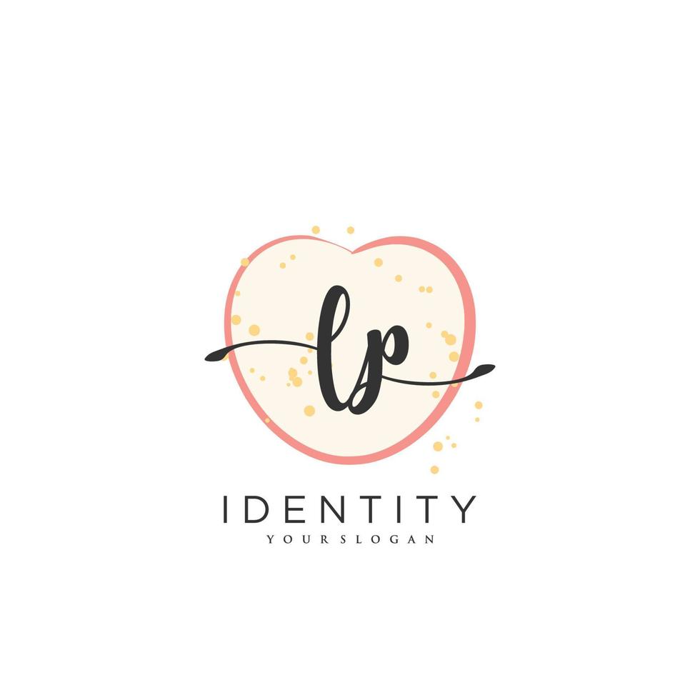 LP Handwriting logo vector of initial signature, wedding, fashion, jewerly, boutique, floral and botanical with creative template for any company or business.