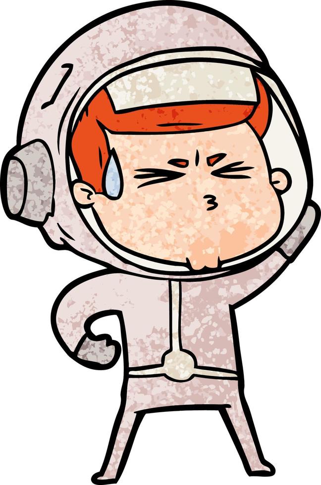 cartoon stressed astronaut vector