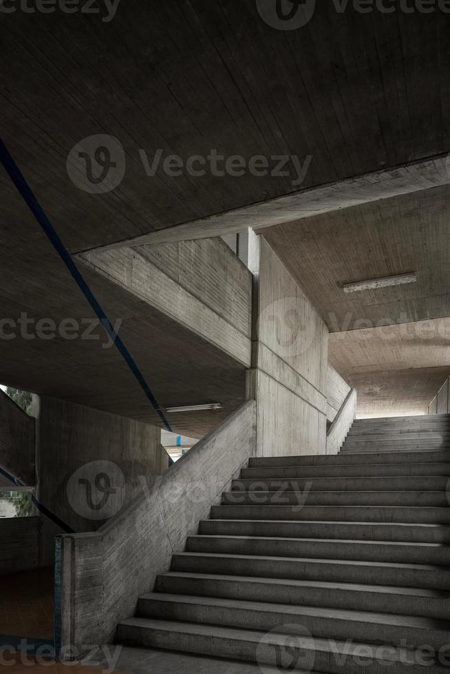 modern concrete architecture cement building brutalist , stairs of an institution or school, photo