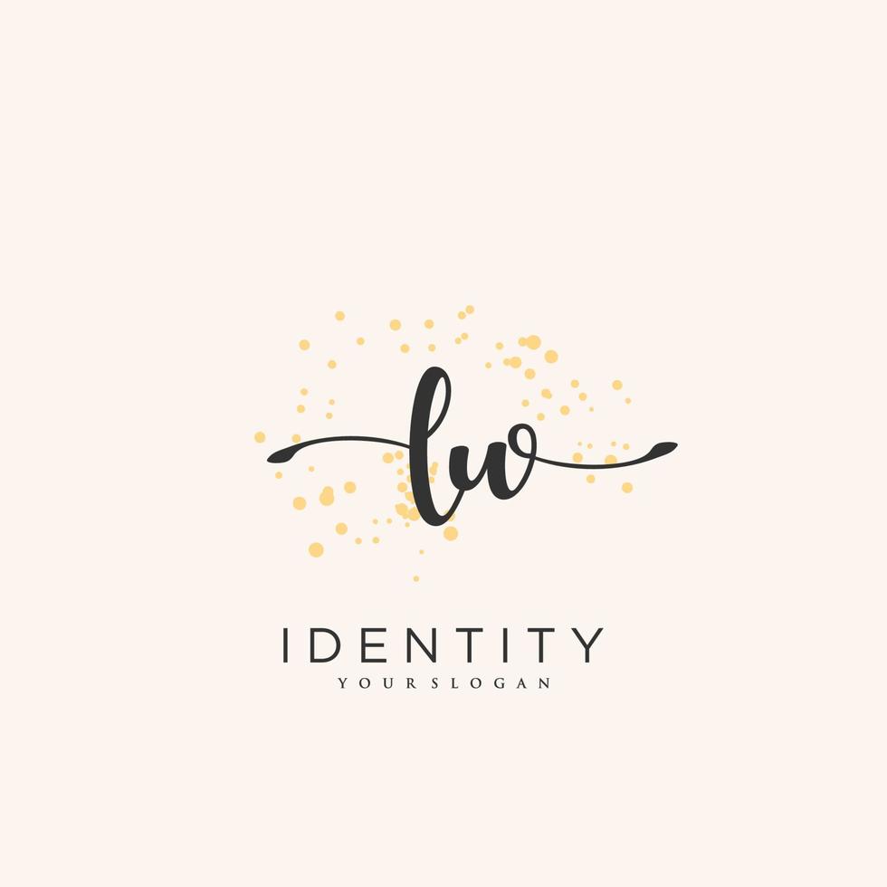 LW Handwriting logo vector of initial signature, wedding, fashion, jewerly, boutique, floral and botanical with creative template for any company or business.