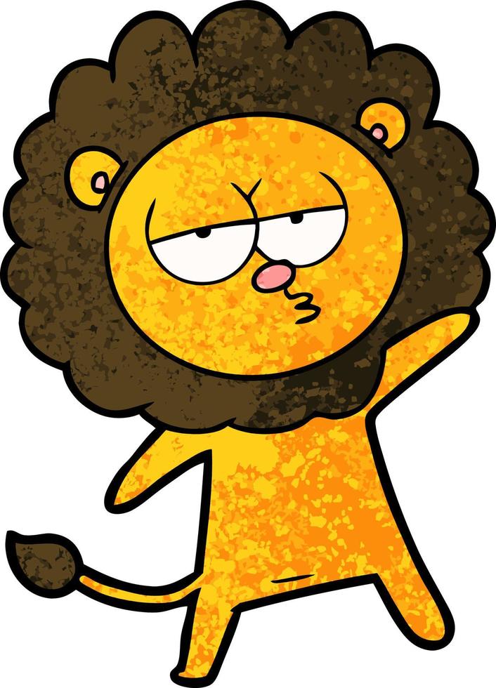 cartoon tired lion vector
