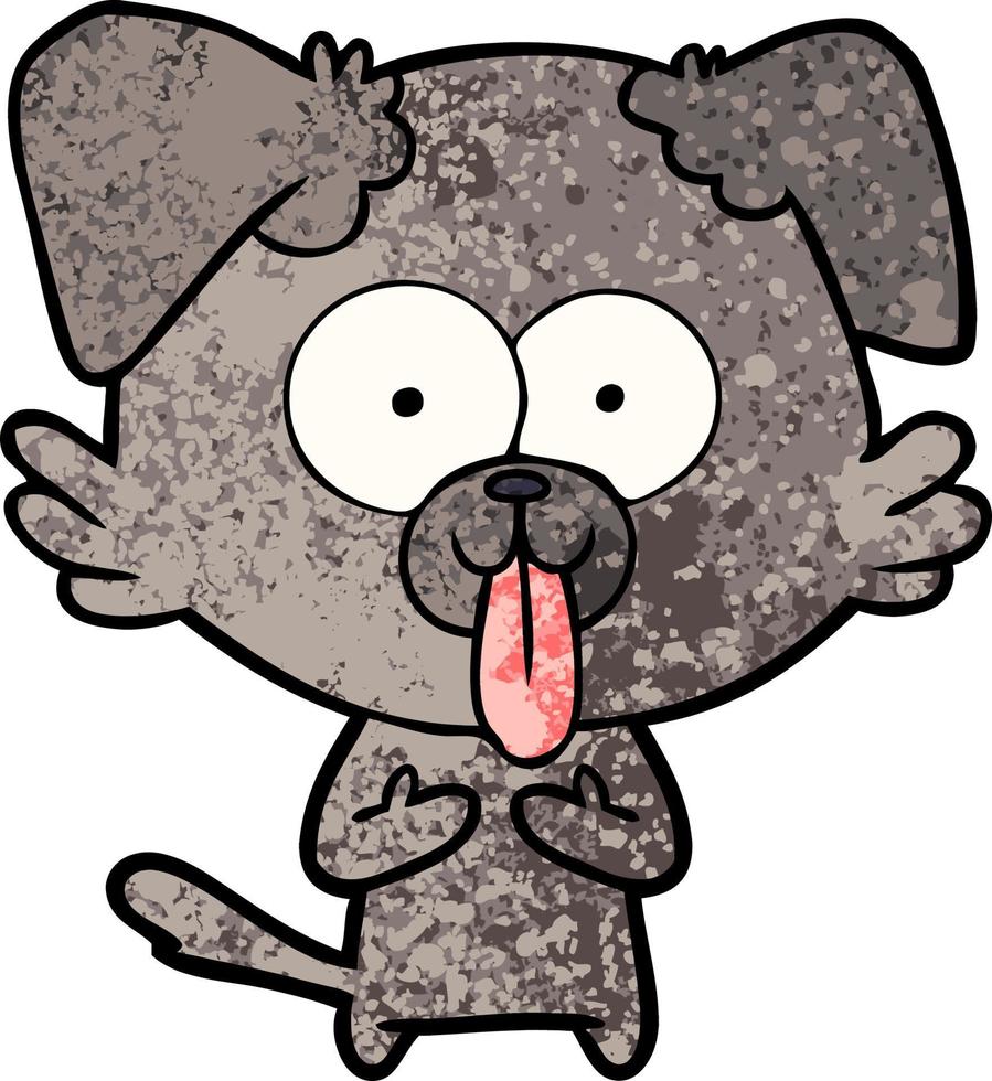 cartoon dog with tongue sticking out vector