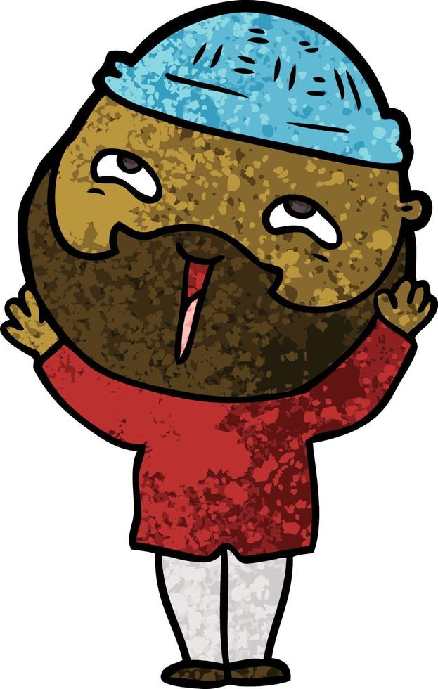 cartoon happy bearded man vector