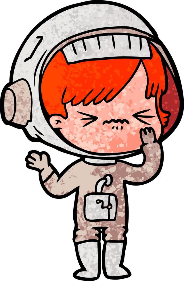 angry cartoon space girl vector