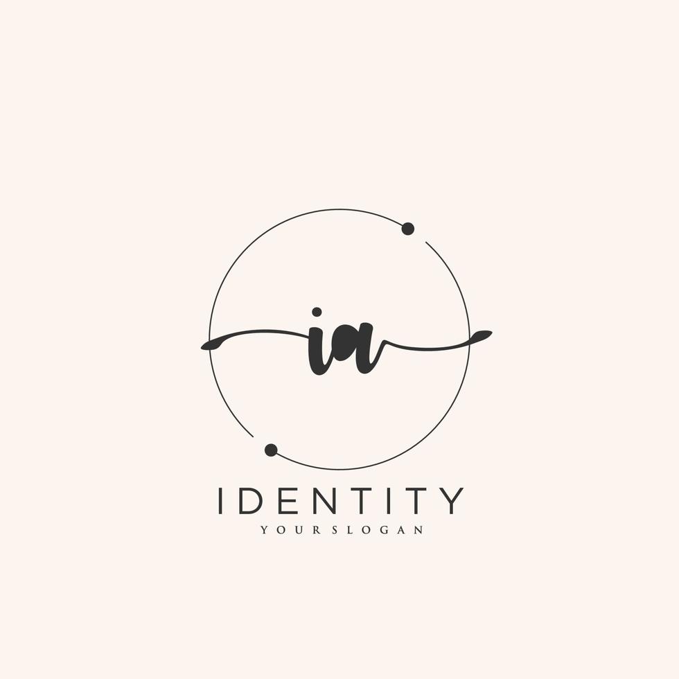IA Handwriting logo vector of initial signature, wedding, fashion, jewerly, boutique, floral and botanical with creative template for any company or business.