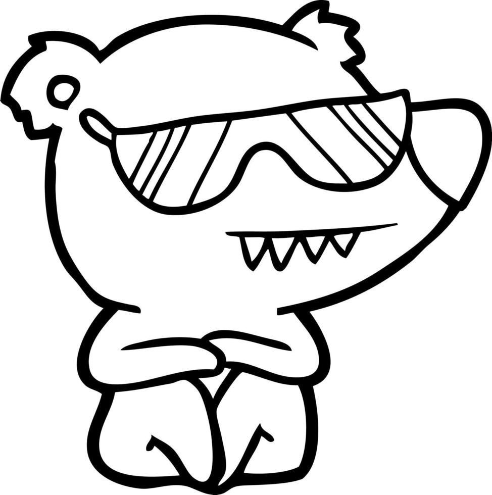 cool polar bear cartoon sitting vector
