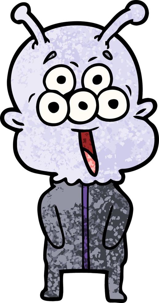 happy cartoon alien vector