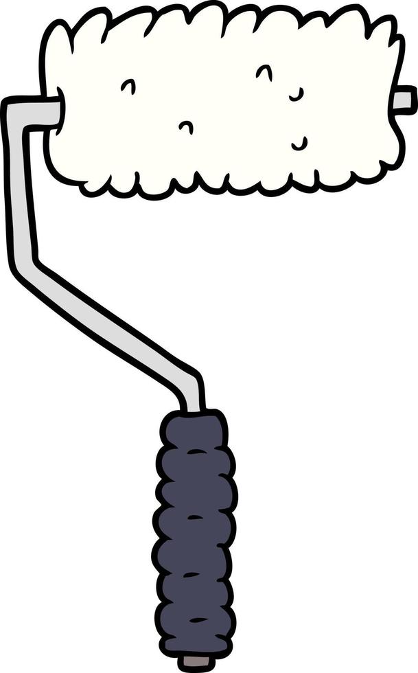 cartoon paint roller vector