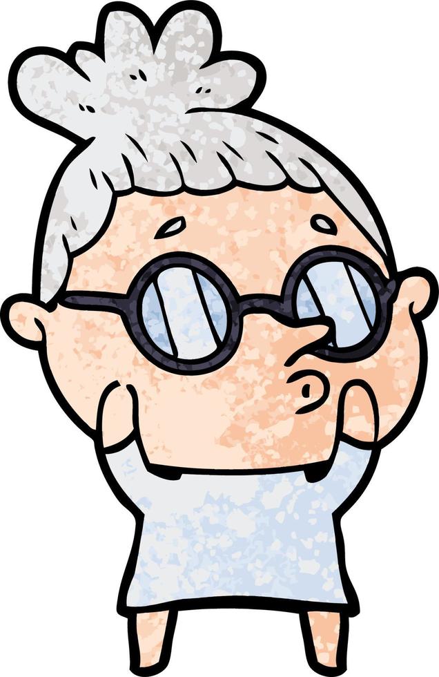 cartoon woman wearing glasses vector