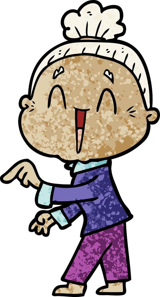 cartoon happy old lady vector