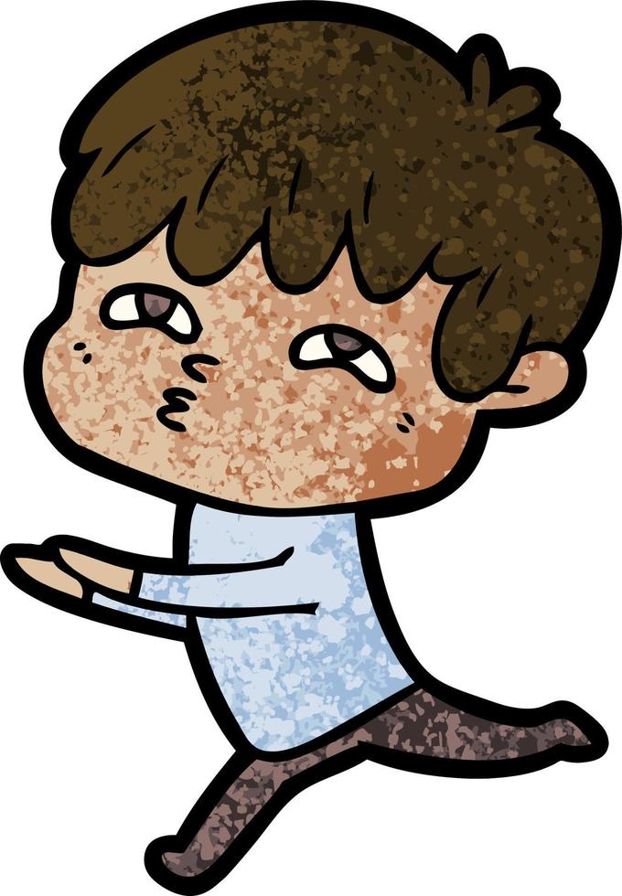 cartoon curious man vector