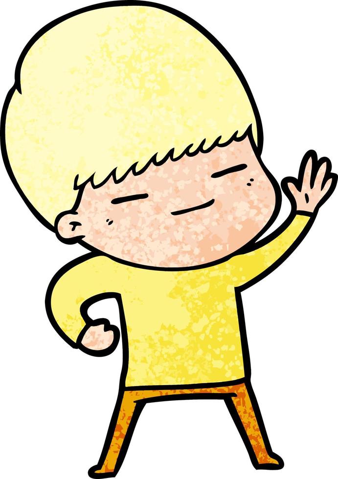 cartoon smug boy vector
