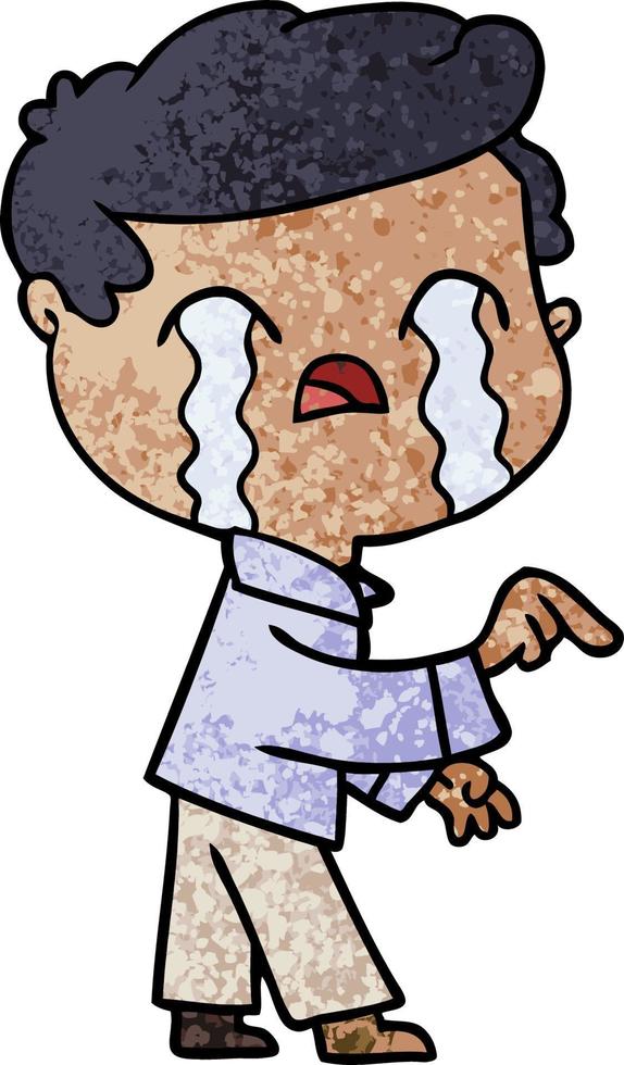 cartoon man crying vector