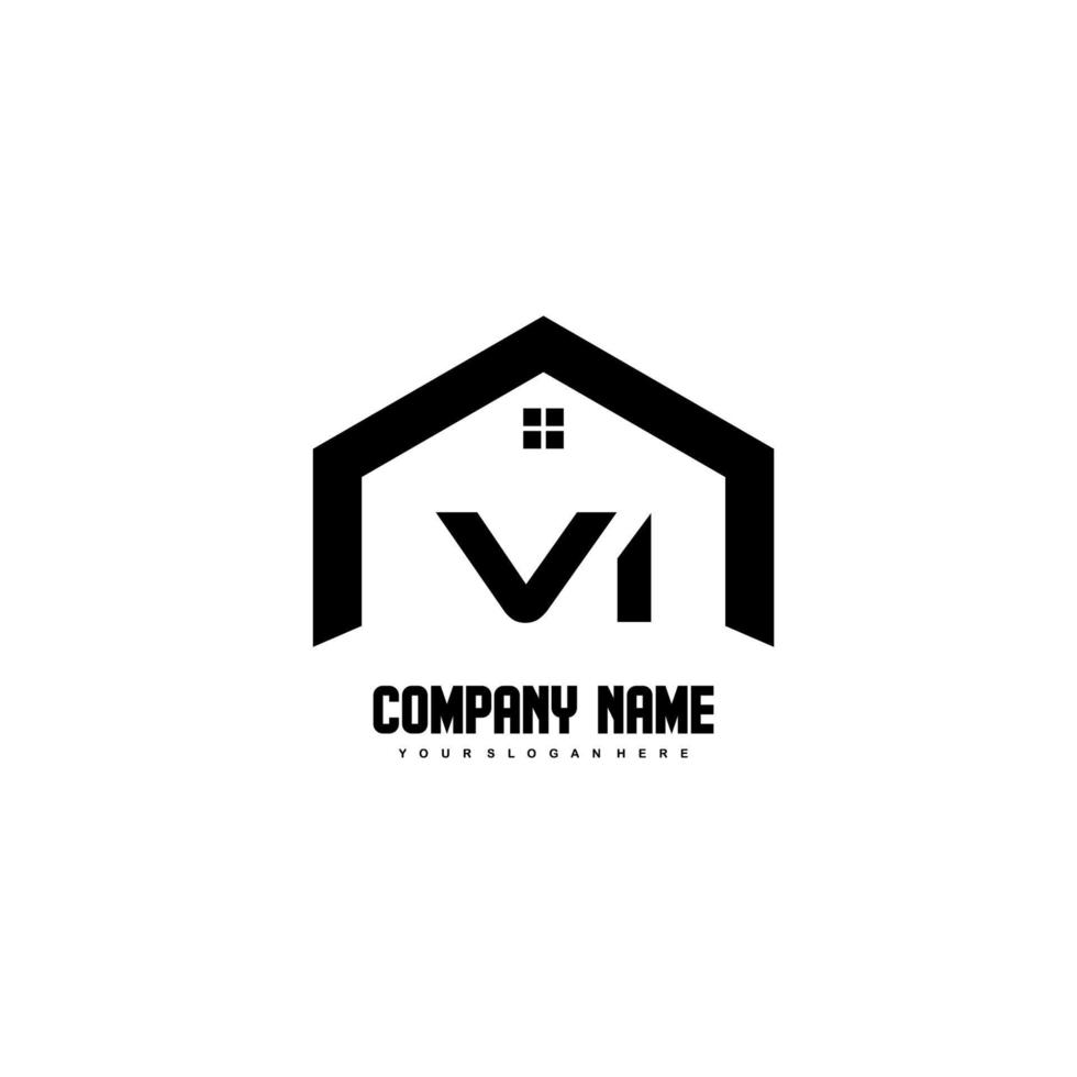 vi vector de diseño de logotipo de letras iniciales para construcción, hogar, bienes raíces, edificio, propiedad.