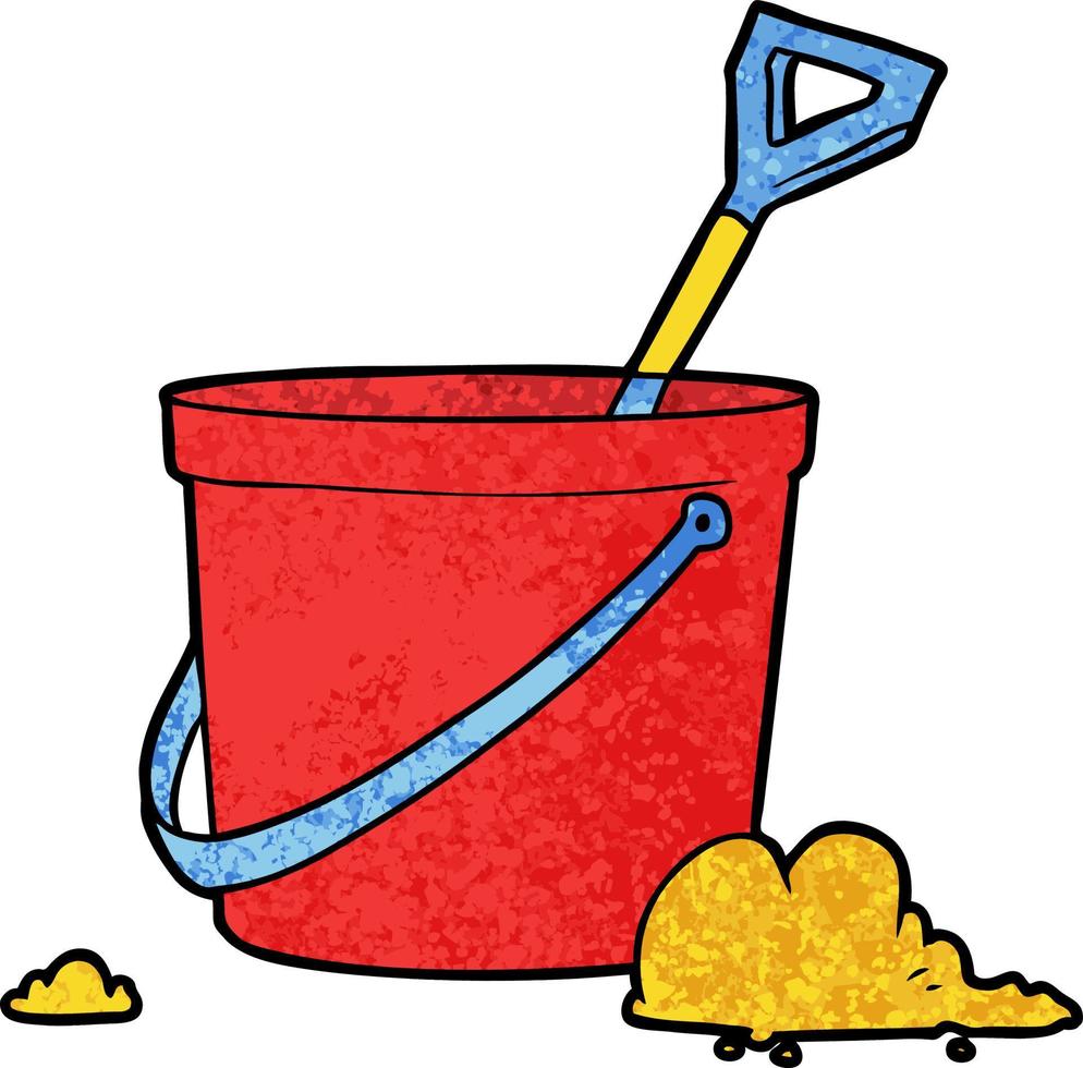 cartoon bucket and spade vector