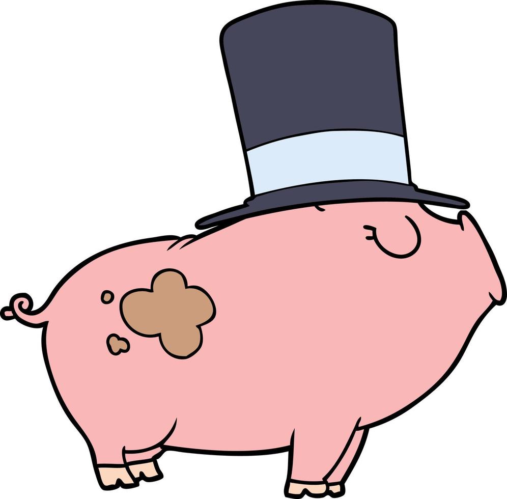 cartoon rich pig vector