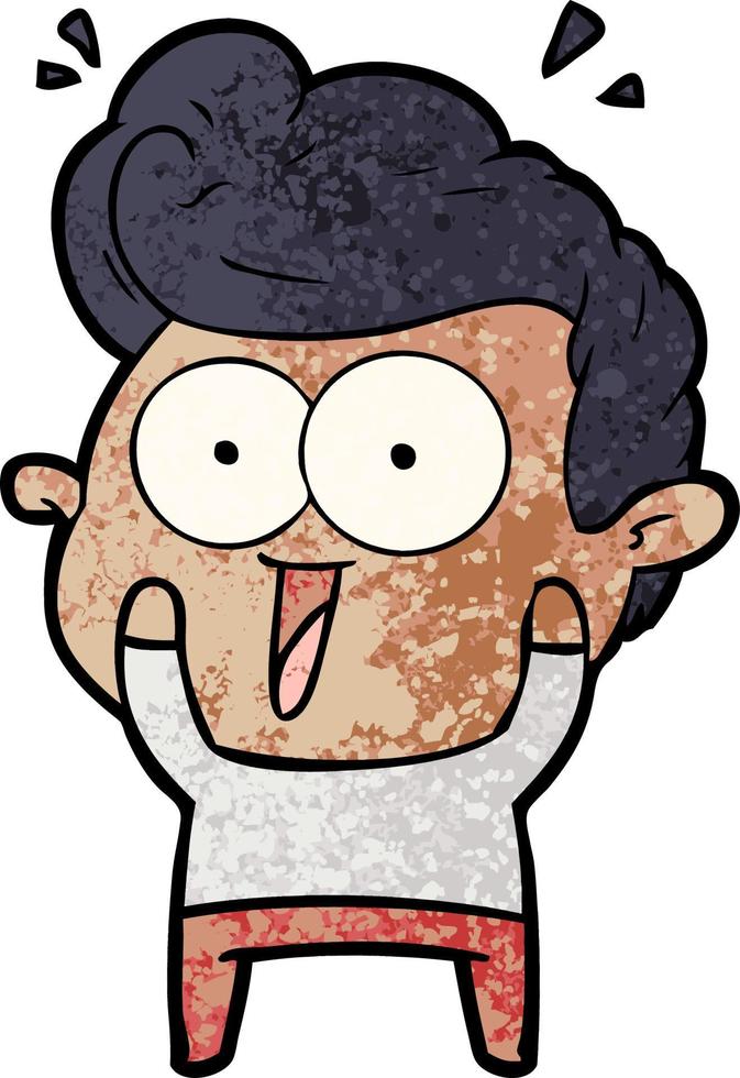 hombre emocionado de dibujos animados vector