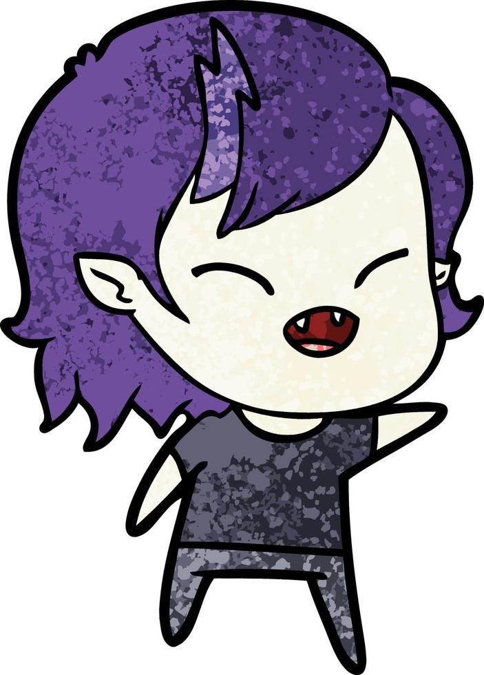 cartoon laughing vampire girl vector