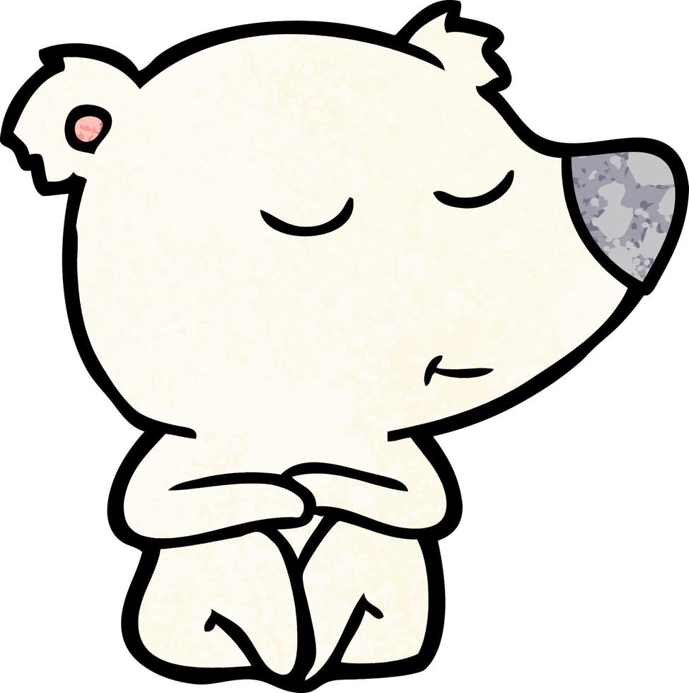 happy cartoon polar bear vector