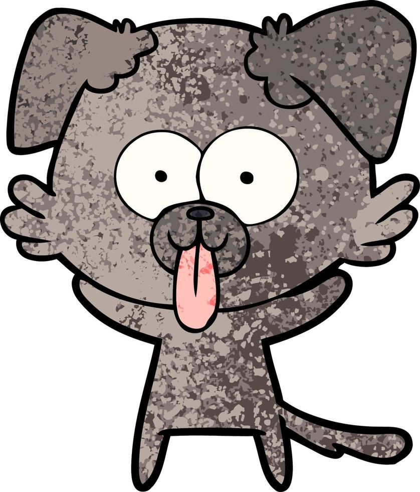 cartoon dog with tongue sticking out vector