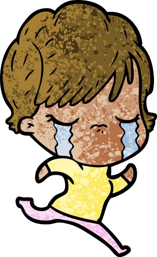 cartoon woman crying vector