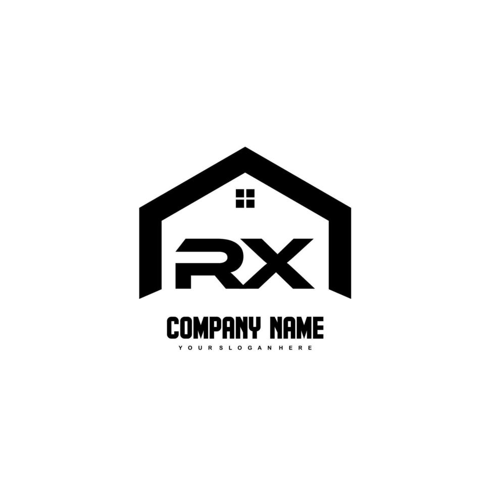 vector de diseño de logotipo de letras iniciales rx para construcción, hogar, bienes raíces, edificio, propiedad.