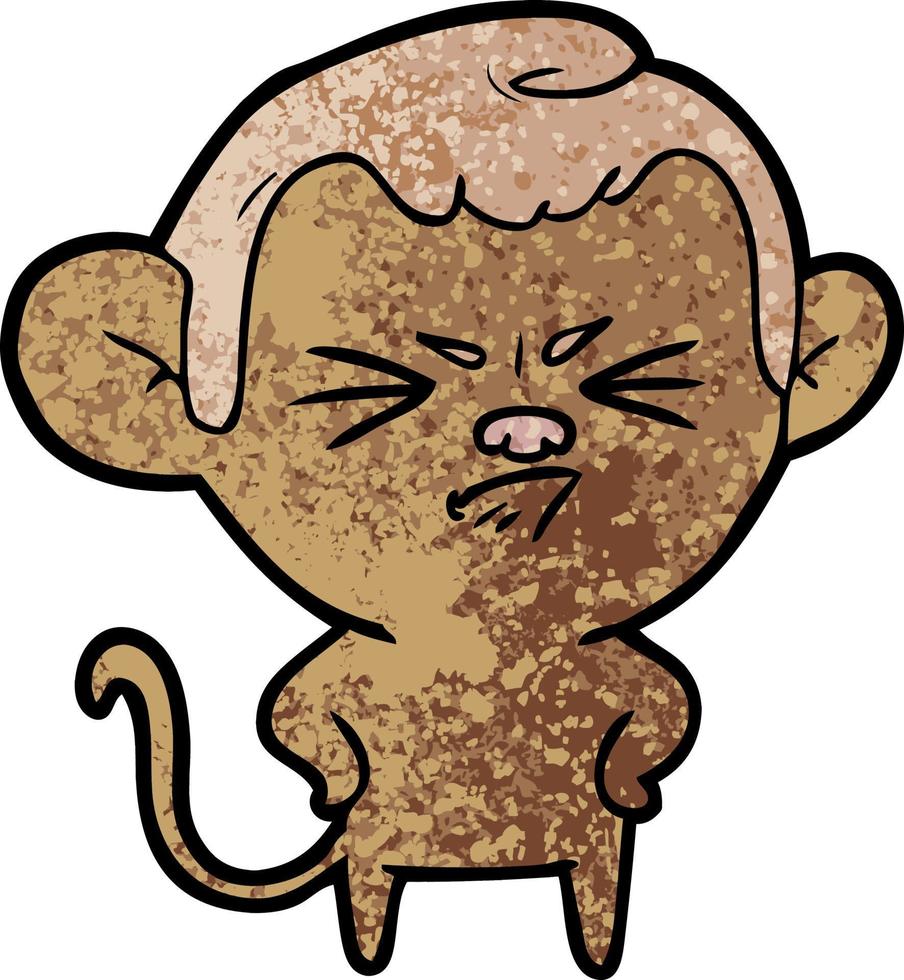 cartoon annoyed monkey vector