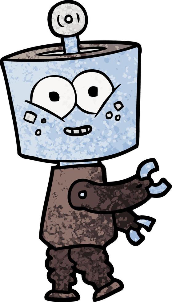 happy cartoon robot vector