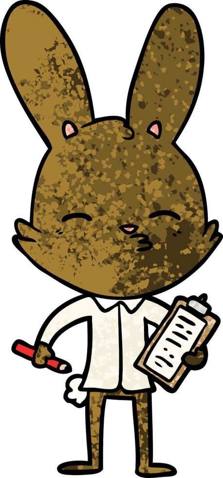 office bunny cartoon vector