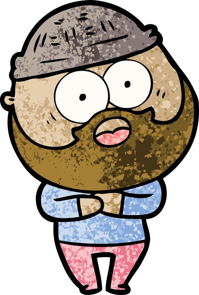 hombre barbudo de dibujos animados vector